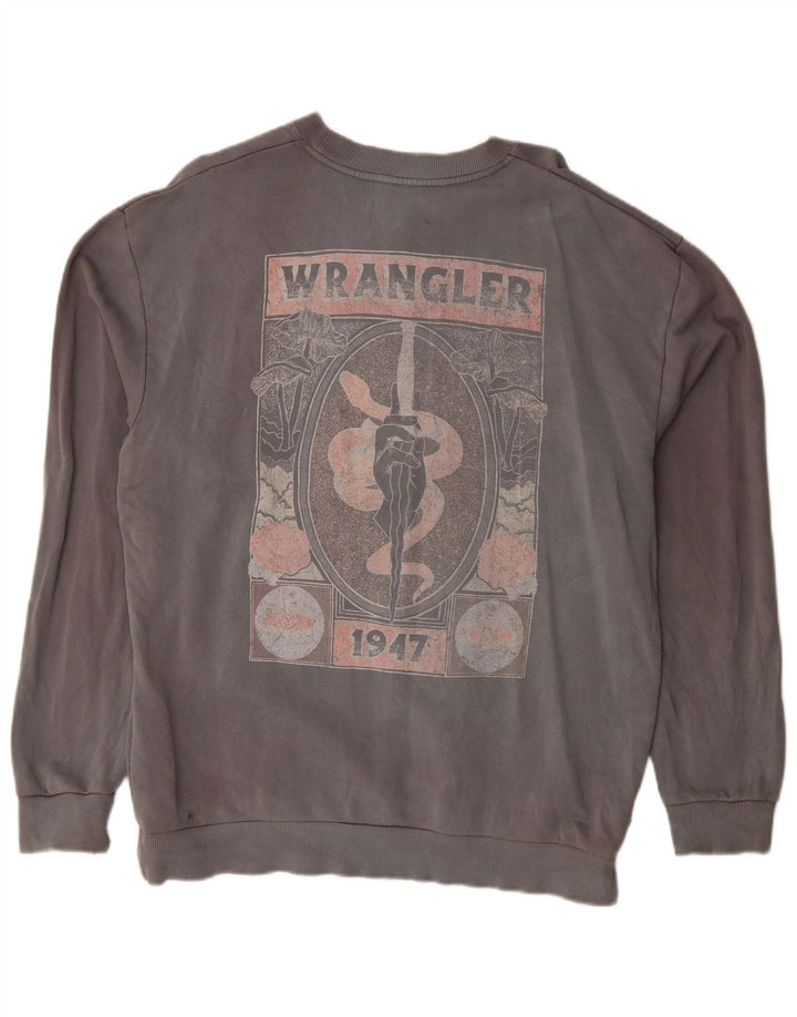 Wrangler grafisk sweatshirt til mænd, stor grå bomuld