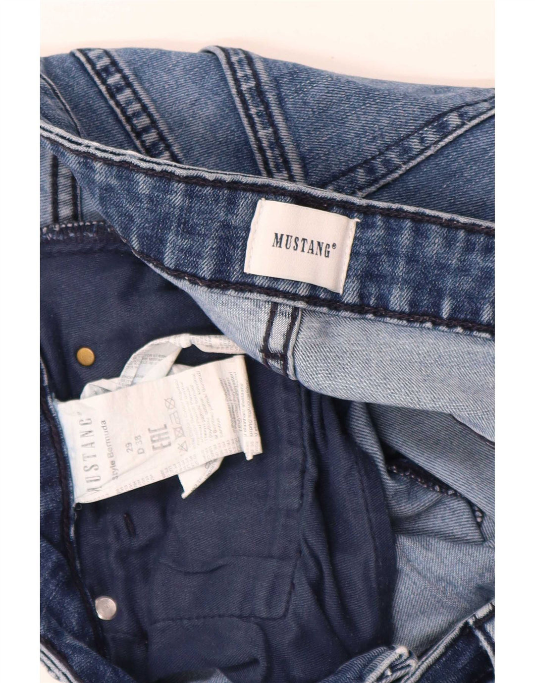 Mustang denimshorts til kvinder W29 mellemblå bomuld