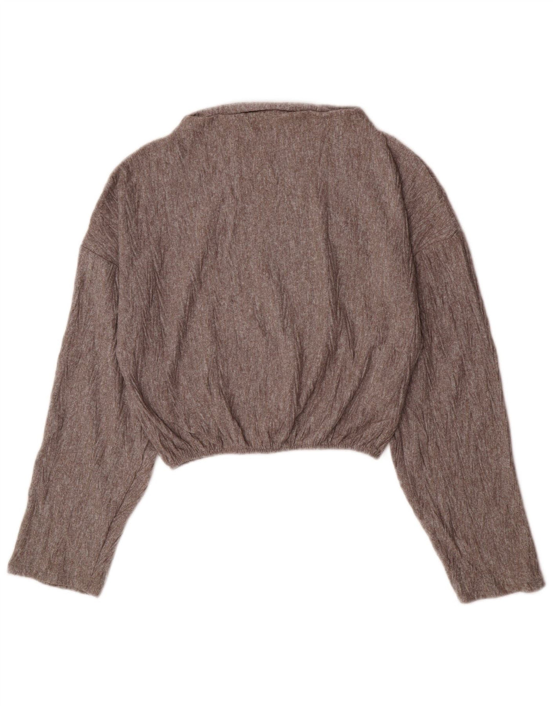 Zara Womens Crop Boat Neck Jumper Sweater UK 10 Small Grey Polyester