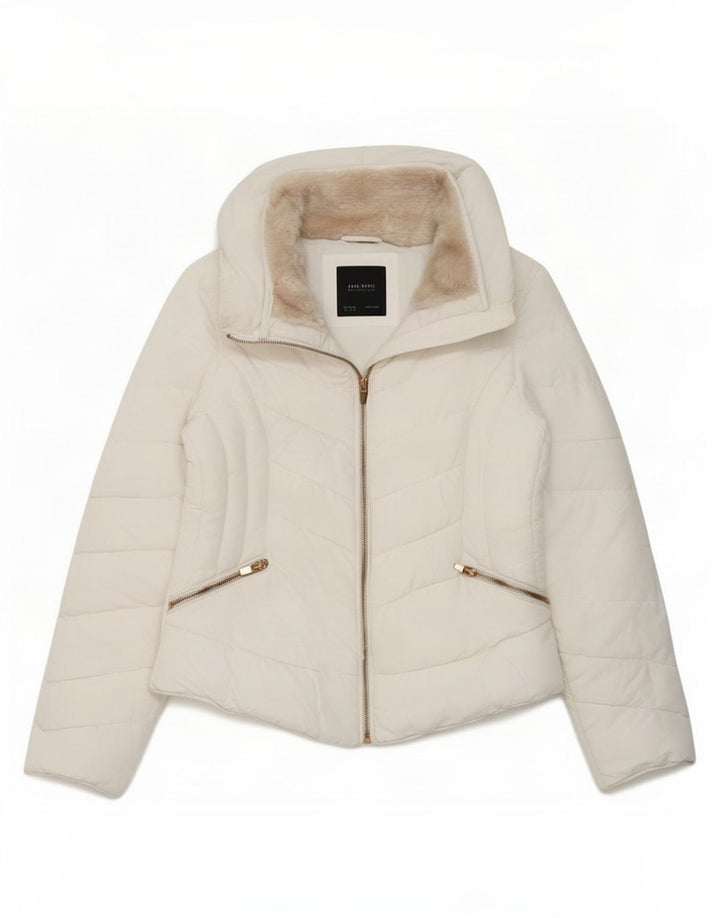 Zara Dame Polstret Jakke UK 14 Large White