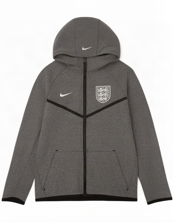 Nike hættetrøje med lynlås til drenge 12-13 år Large Grå
