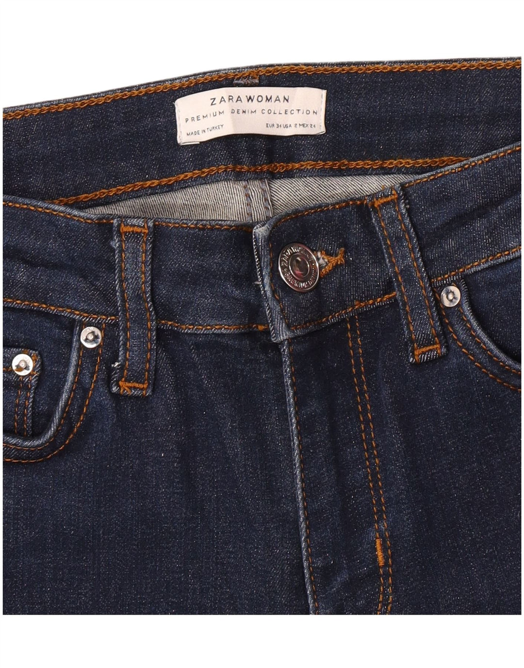 Zara Dame Flared Jeans EU 34 2XS W24 L31 Marineblå