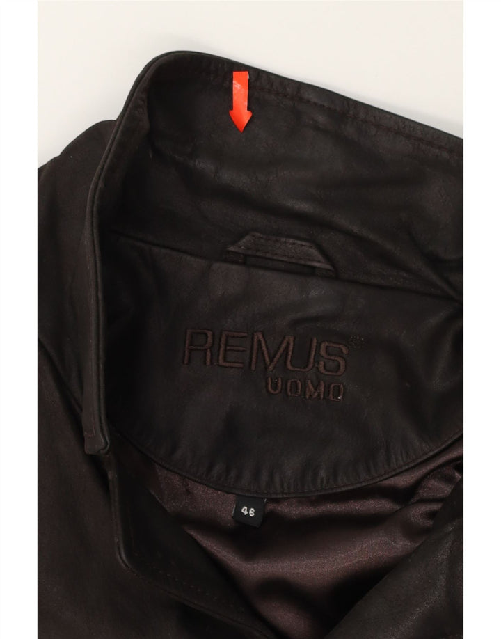 REMUS Mens Leather Jacket UK 46 3XL Brown Leather Vintage Remus and Second-Hand Remus from Messina Hembry 