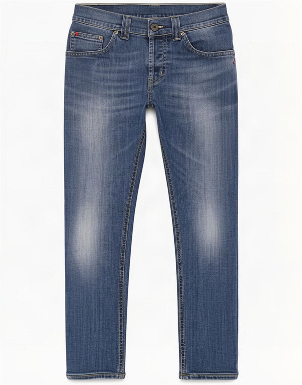 Dondup Herre Cropped Slim Jeans W31 L25 Blue Cotton