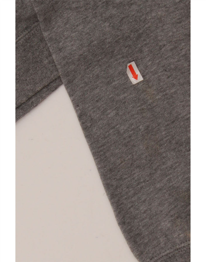 NIKE Boys Graphic Hoodie Jumper 12-13 Years Large Grey Colourblock