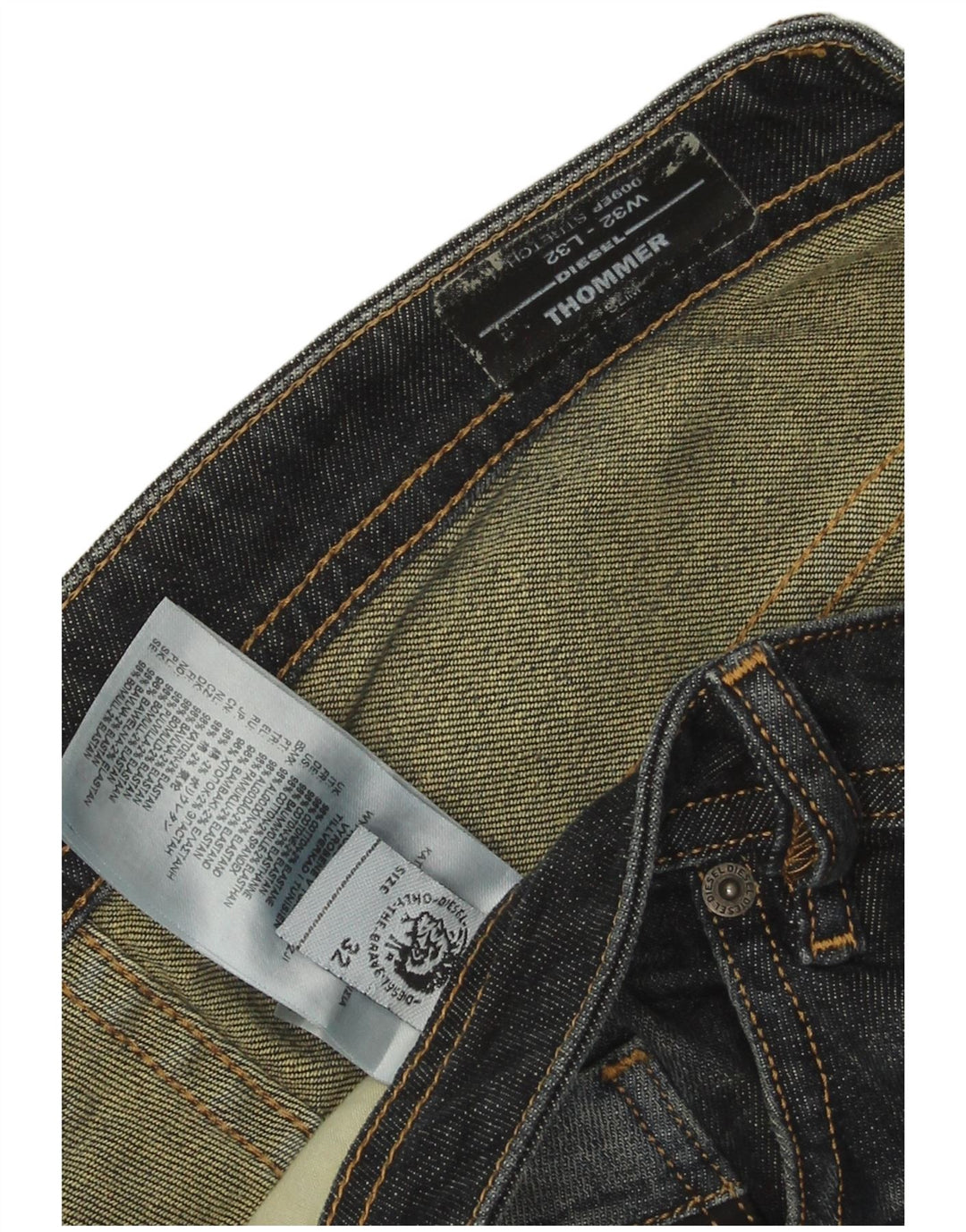 Diesel Herre Thommer Slim Jeans W32 L32 Marineblå Bomuld