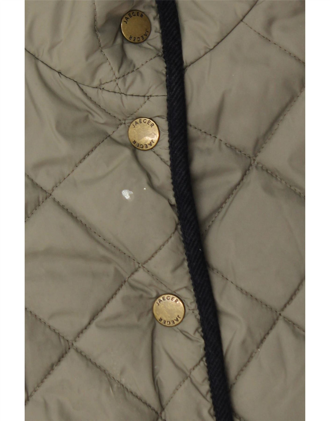 Jaeger Quiltet jakke til kvinder UK 12 Medium Khaki Polyamid