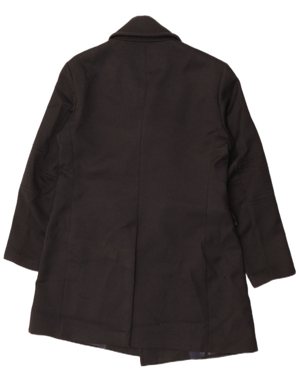 Zara Herre Double Breasted Coat UK 44 2XL Sort