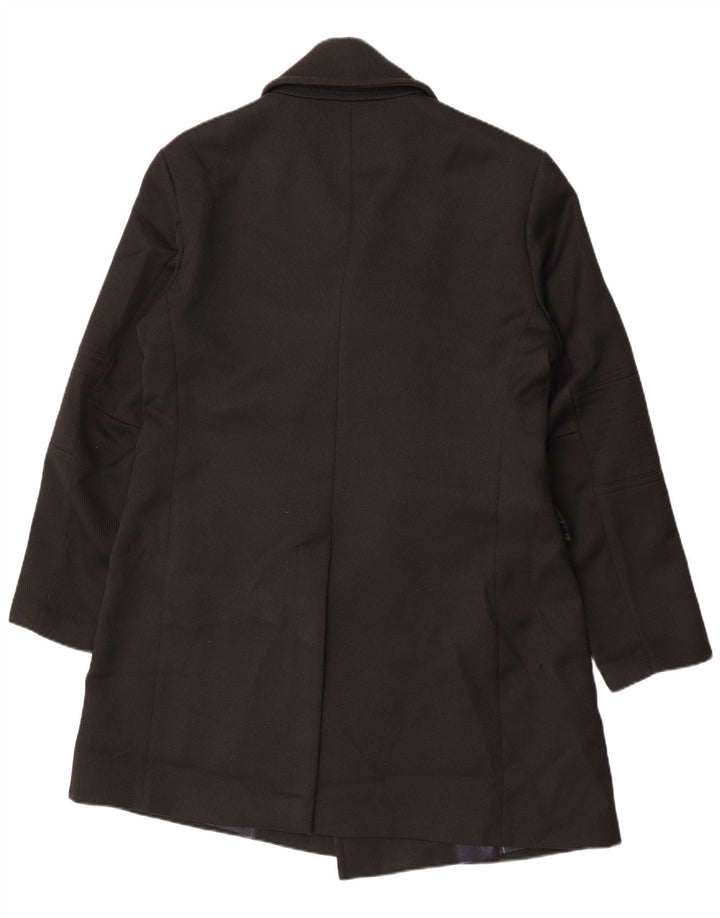 Zara Herre Double Breasted Coat UK 44 2XL Sort