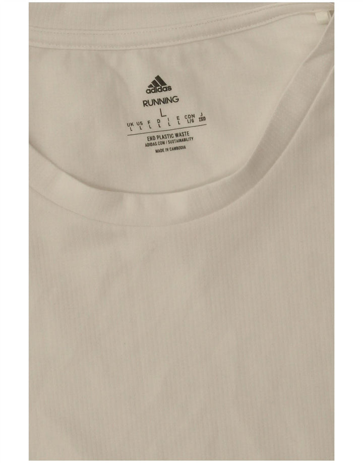 Adidas Herre Aeroready Grafisk T-Shirt Top Stor Hvid Polyester
