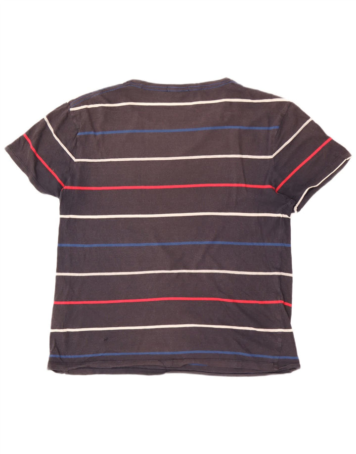 GANT T-shirt top til mænd, stor grå stribet bomuld