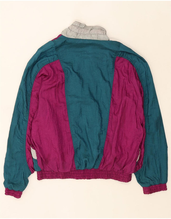 Vintage oversized træningsdragt topjakke til kvinder Lille Pink Colourblock Nylon
