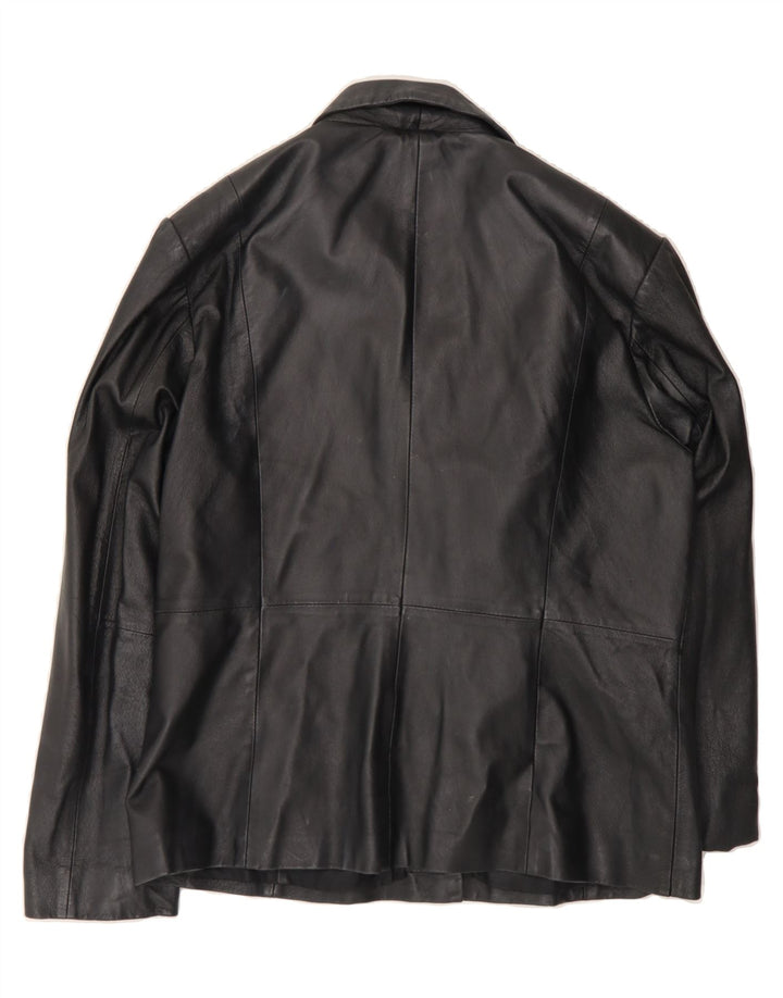VINTAGE Womens Leather Jacket UK 14 Medium Black Leather Vintage Vintage and Second-Hand Vintage from Messina Hembry 