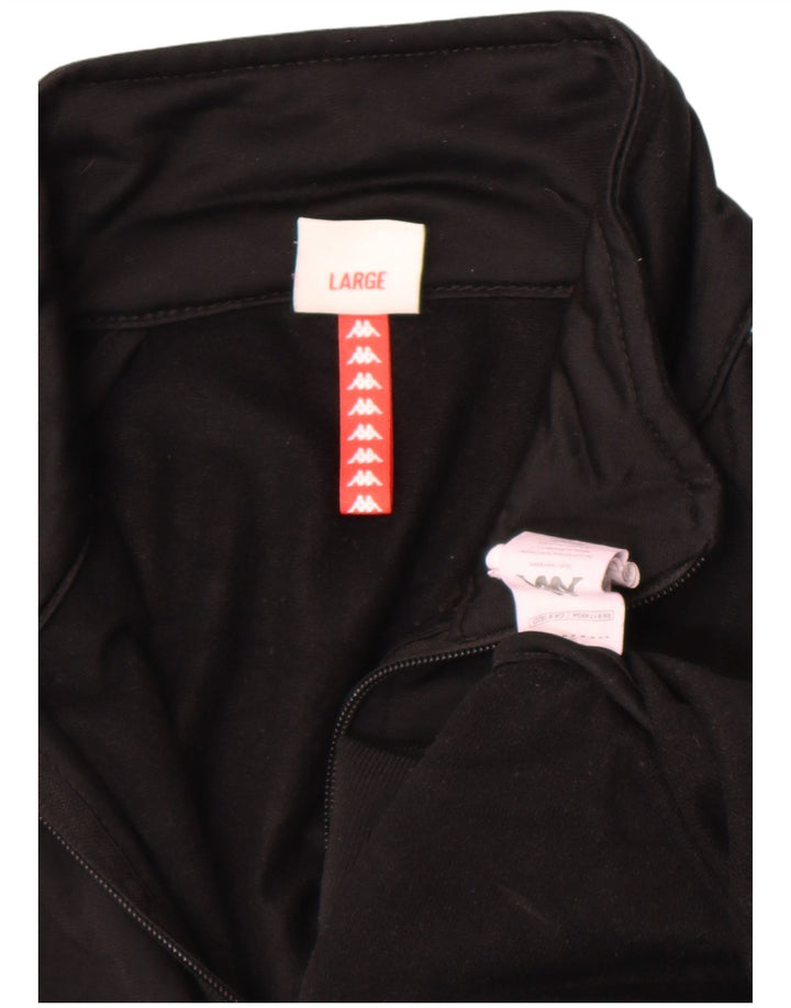 Kappa Herre grafisk træningsdragt Topjakke Stor Sort Colourblock Polyester