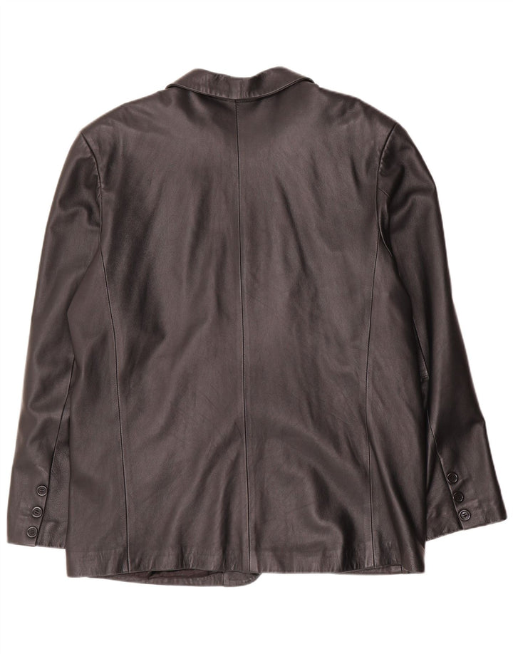 Vintage herre 3 knap læder blazer jakke UK 44 2XL sort læder