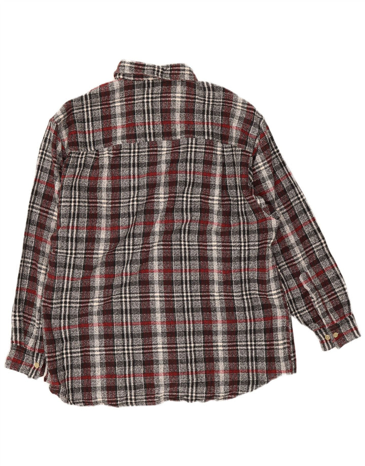 Vintage herre flannel skjorte str. 16 1/2 stor grå ternet bomuld