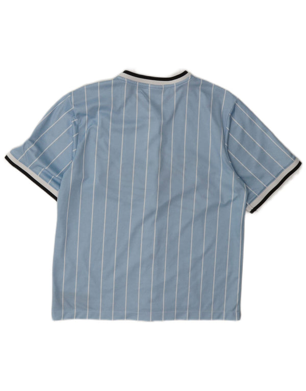 Karl Kani Dame Grafisk Oversized Jersey Top UK 6 XS Blå Stribet