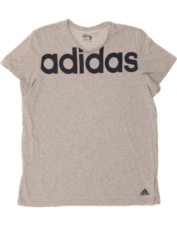 ADIDAS Mens Climalite Graphic T-Shirt Top 2XL Grey Vintage Adidas and Second-Hand Adidas from Messina Hembry 
