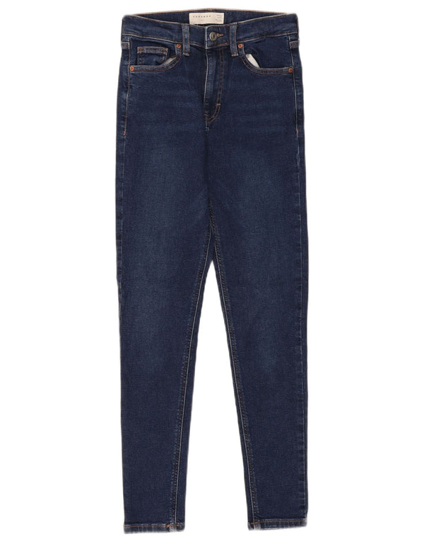 Topshop Womens Jamie Skinny Jeans W26 L28 Navy Blue Cotton
