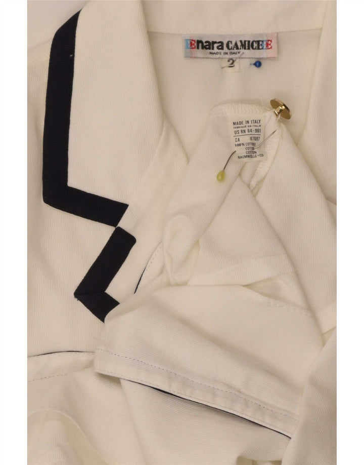 Enara Camicece kortærmet skjorte til kvinder UK 14 Medium White Colourblock