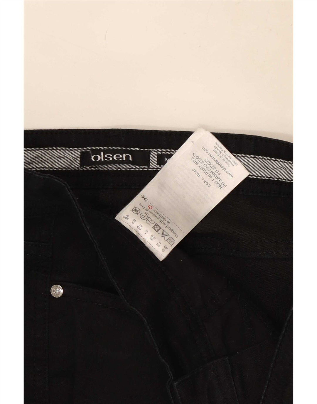 Olsen Dame Slim Jeans UK 14 Medium W30 L30 Sort
