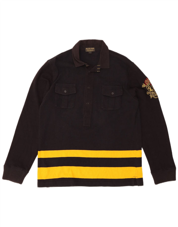 POLO RALPH LAUREN Langærmet Rugby Polo Shirt til mænd Stor sort stribet