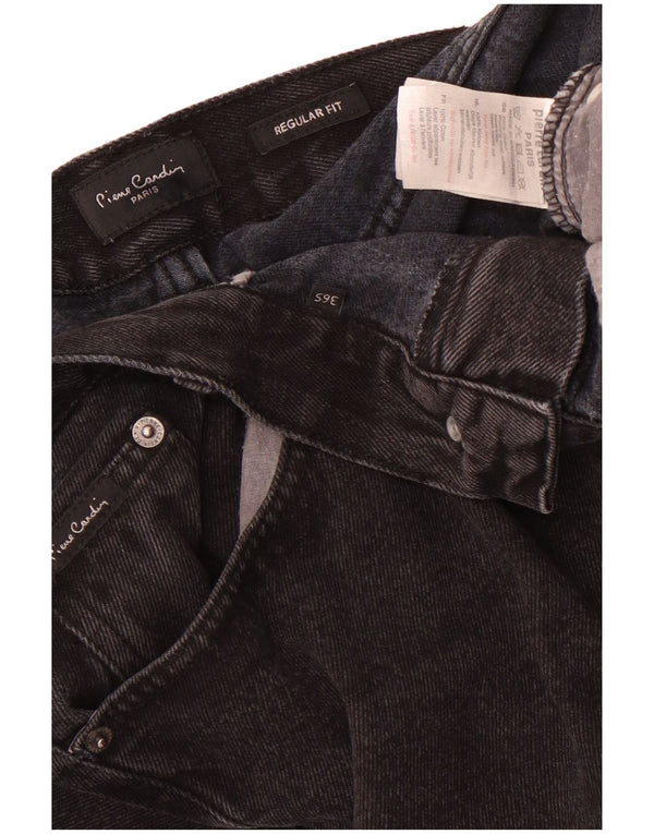 Pierre Cardin Herre Regular Fit Straight Jeans W36 L29 Sort Bomuld