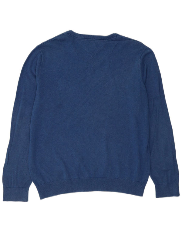 Tommy Hilfiger Herre V-hals sweater Stor Blå Bomuld