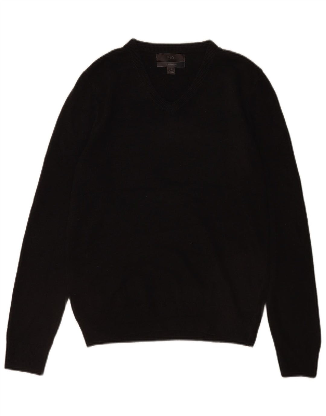 Marks & Spencer Herre V-hals sweater lille sort akryl