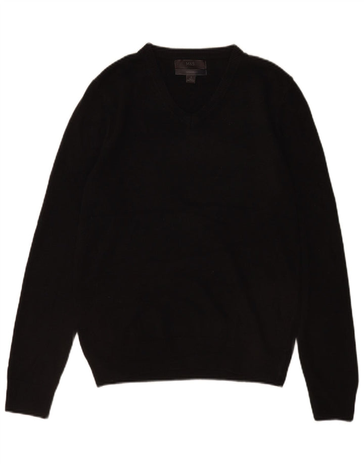 Marks & Spencer Herre V-hals sweater lille sort akryl