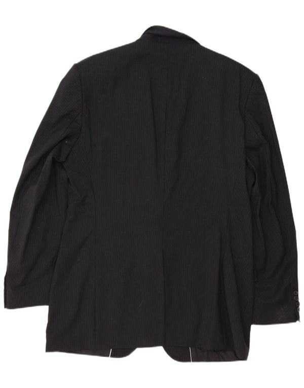 Hugo Boss Herre 2-knaps blazerjakke EU 54 2XL sort nålestribet jomfruuld
