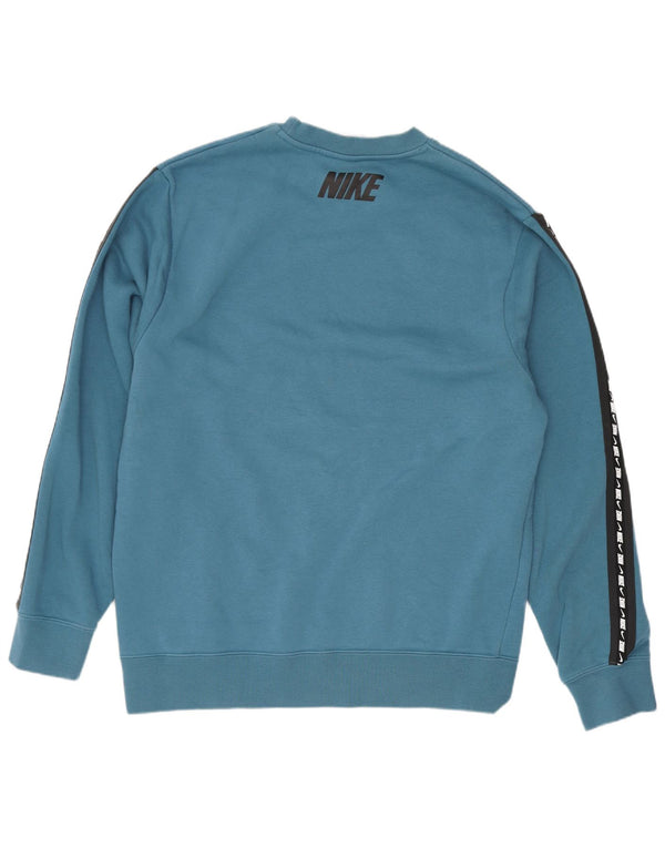 Nike Herre grafisk sweatshirt Jumper Medium Blue Colourblock