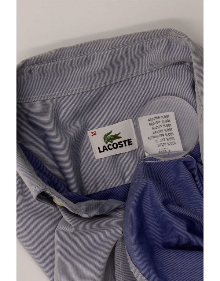 Lacoste herreskjorte str. 39 Lille blå nålestribet bomuld