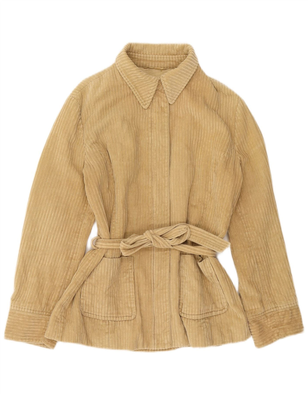 Belfe & Belfe Dame Oversized Corduroy Jacket UK 10 Small Beige Bomuld