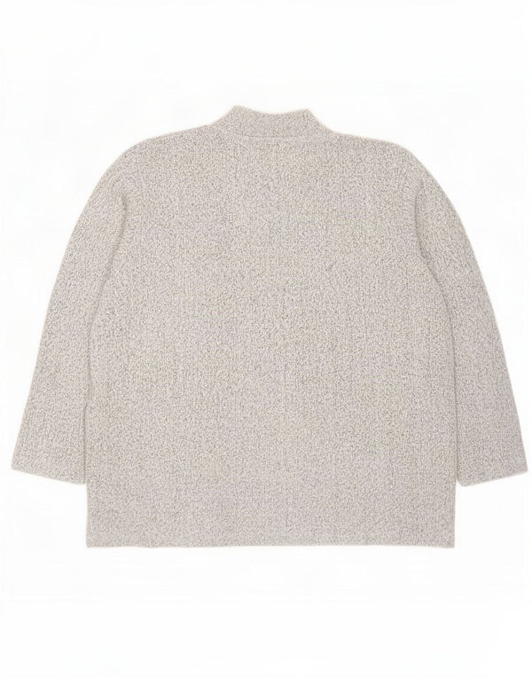 Orvis Womens Button Neck Jumper Sweater UK 16 Large Grey Bomuld