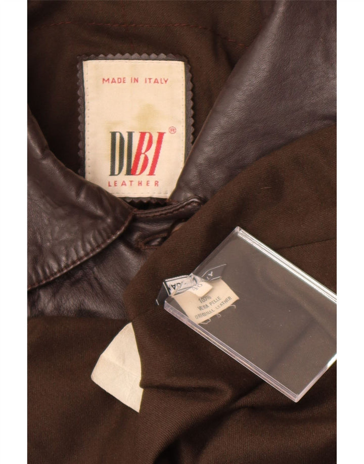 Dibi Dame Læder Frakke IT 48 XL Brun Læder