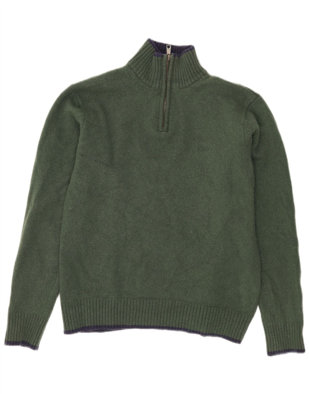 FILA sweater med lynlås til kvinder UK 18 XL Khaki lammeuld