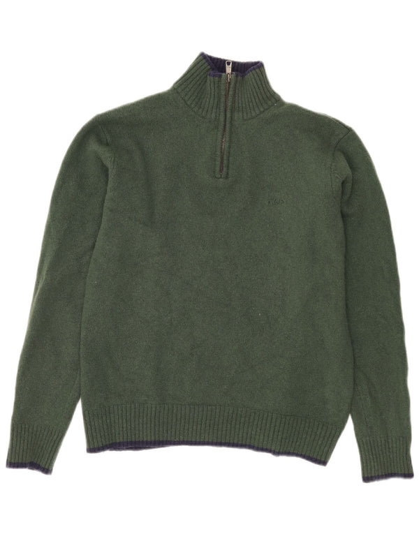 FILA sweater med lynlås til kvinder UK 18 XL Khaki lammeuld