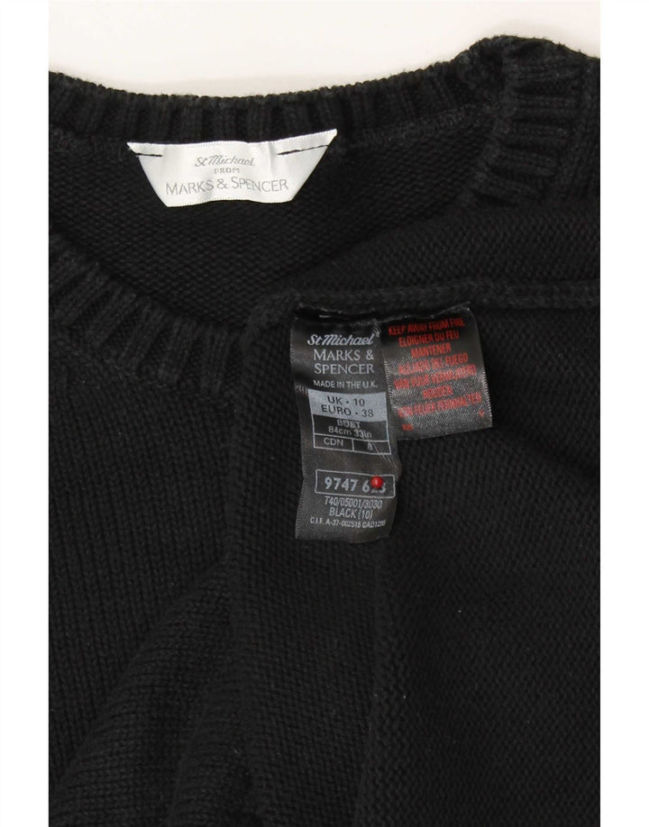 Marks & Spencer Dame Oversized Crew Neck sweater UK 10 Small Black