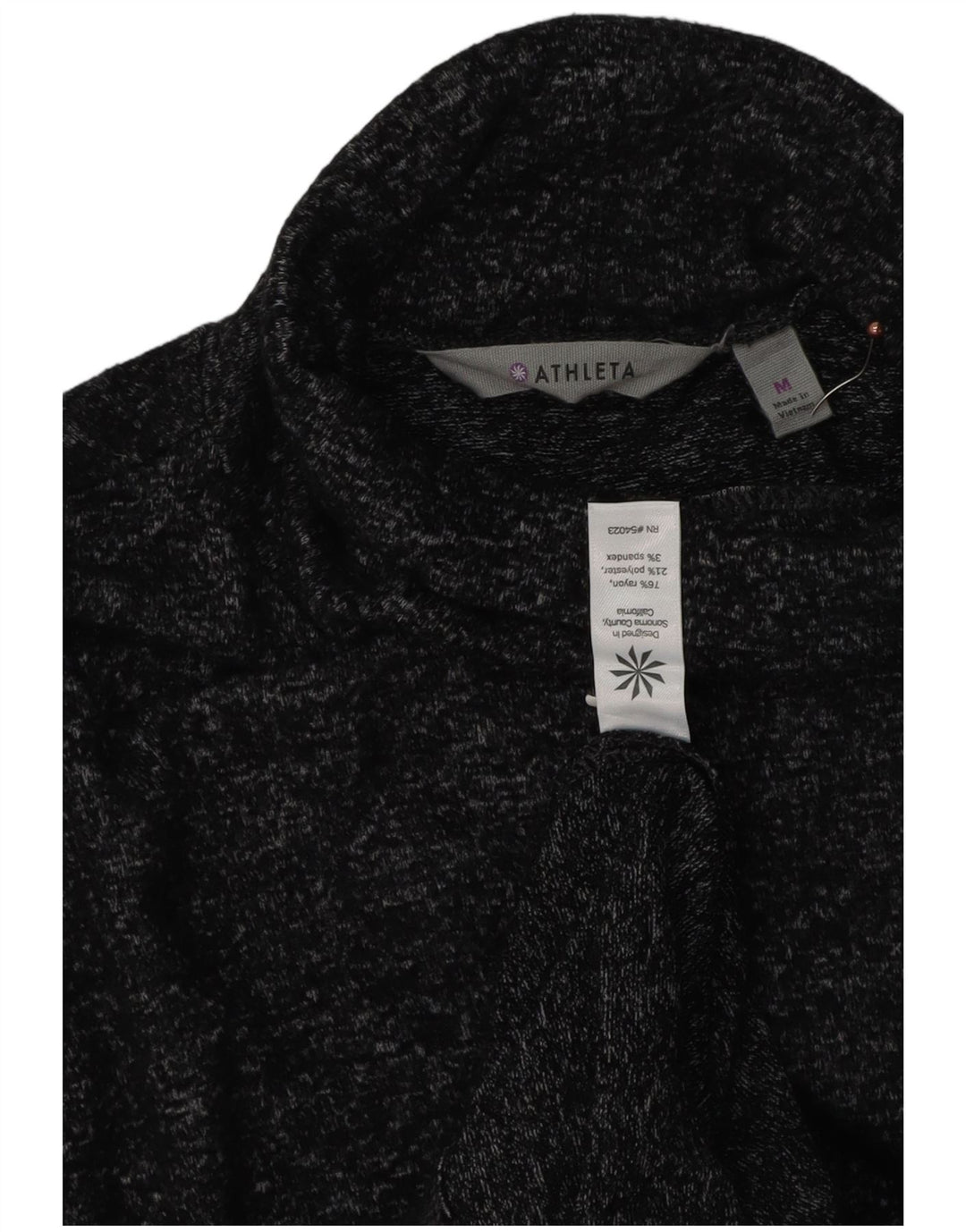 Athleta Dame Roll Neck Jumper Dress UK 14 Medium Navy Blue Flecked Rayon