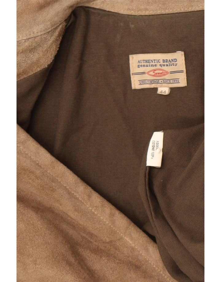 Vintage bomberjakke til kvinder EU 44 XL Brun Colourblock Bomuld