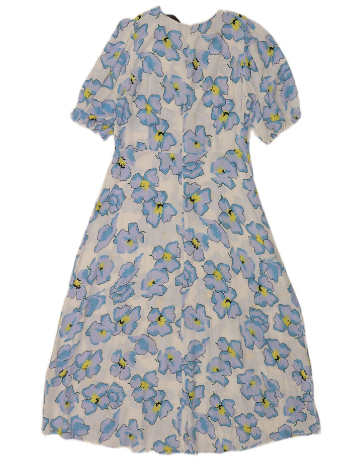 Marks & Spencer Kortærmede Maxikjole til kvinder UK 14 Medium White Floral