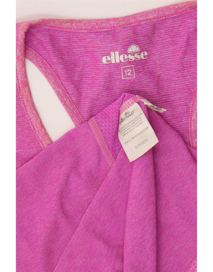 Ellesse Damevest Top UK 12 Medium Pink Flecked Polyester