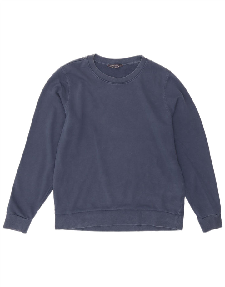 Marks & Spencer Dame Sweatshirt Jumper UK 14 Stor marineblå bomuld
