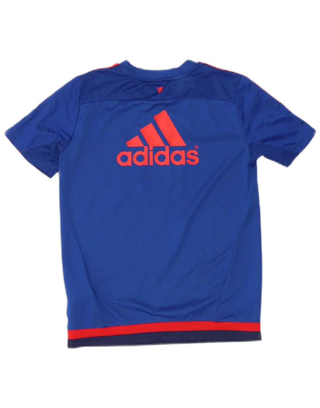 ADIDAS Boys Manchester United Grafisk T-Shirt Top 9-10 år Blå