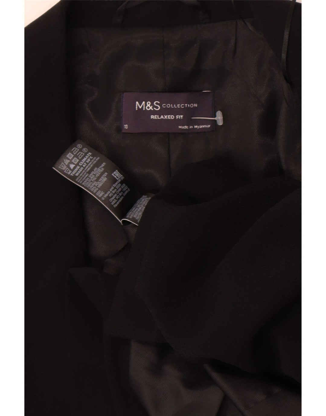 Marks & Spencer Dame 3/4-ærmet blazerjakke UK 10 Small Black