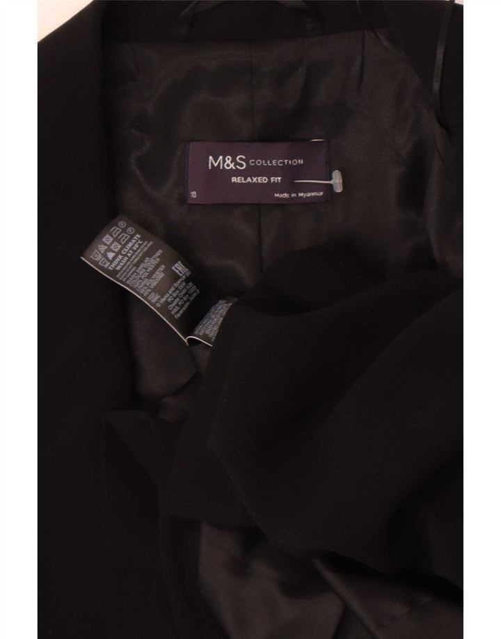 Marks & Spencer Dame 3/4-ærmet blazerjakke UK 10 Small Black