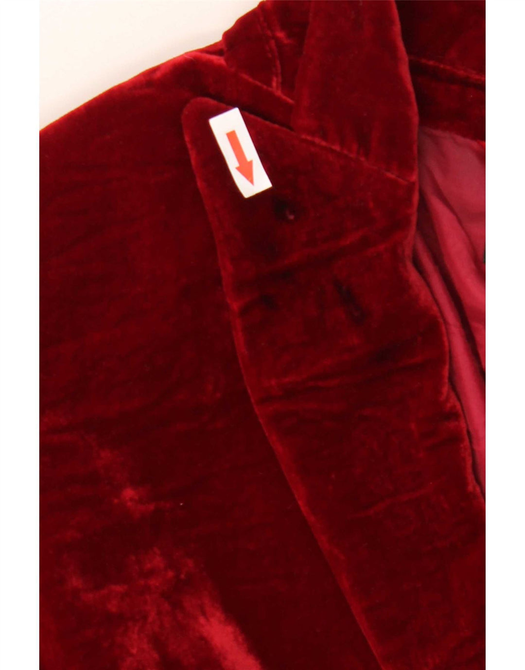 Massimo Dutti Dame 1 Knap Velvet Blazer Jacket EU 44 XL Rød Viscose