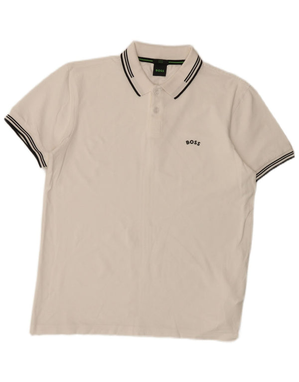 Hugo Boss Herre Slim Fit Polo Shirt Medium White Bomuld