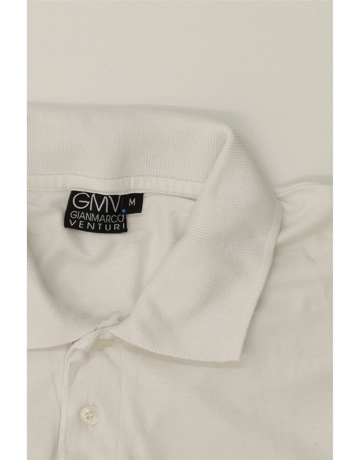 GIANMARCO VENTURI Mens Polo Shirt Medium White Cotton Vintage Gianmarco Venturi and Second-Hand Gianmarco Venturi from Messina Hembry 